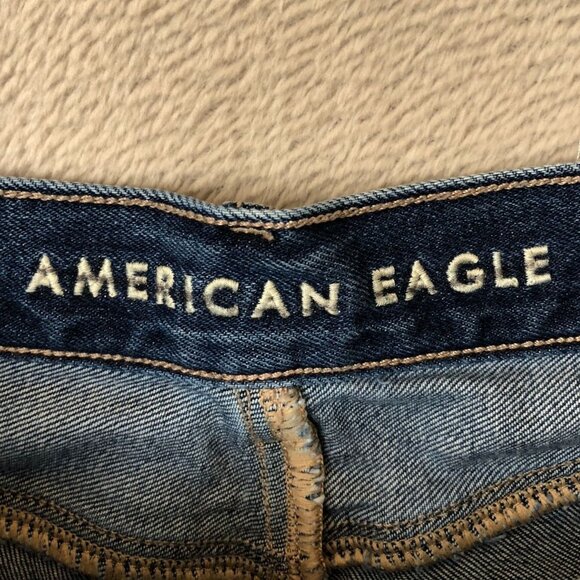 American Eagle Womens Mom Jeans Size 0 Denim Relaxed Distressed Straight Leg - Picture 3 of 16